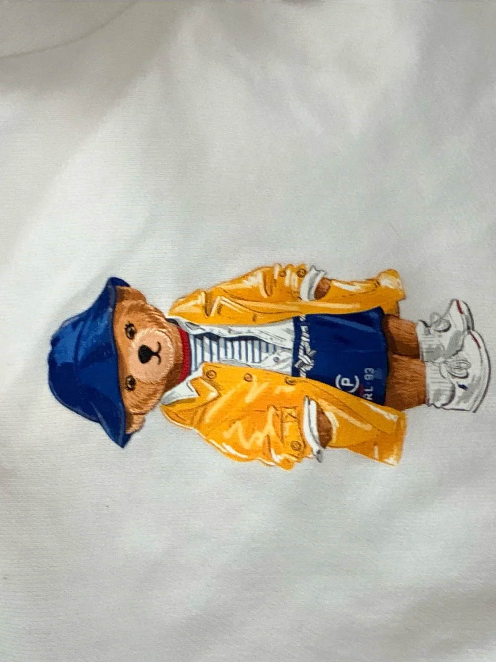 Ralph Lauren White Baby Sweatshirt with Blue Logo